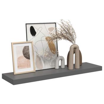 Schwebendes Wandregal Hochglanz-Grau 90x23,5x3,8 cm MDF