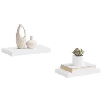 Schweberegale 2 Stk. Weiß 40x23,5x3,8 cm MDF