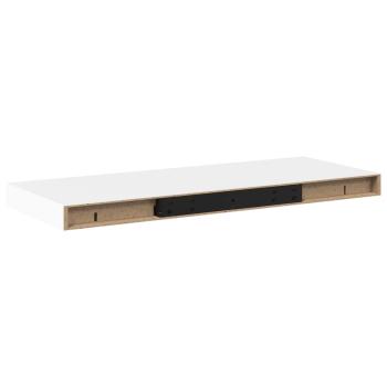 Schwebende Wandregale 2 Stk. Weiß 60x23,5x3,8cm MDF