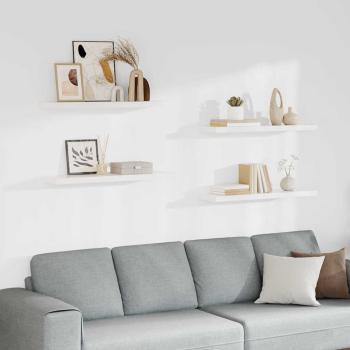 ARDEBO.de - Schweberegale 4 Stk. Weiß 90x23,5x3,8 cm MDF