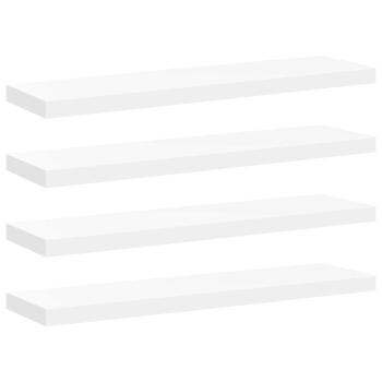 Schweberegale 4 Stk. Weiß 90x23,5x3,8 cm MDF