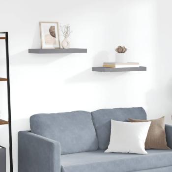 ARDEBO.de - Schweberegal Grau 50x23,5x3,8 cm MDF