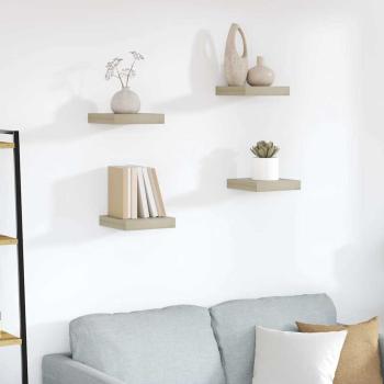 ARDEBO.de - Schwebende Wandregale 4 Stk. Eichefarben 23x23,5x3,8cm MDF