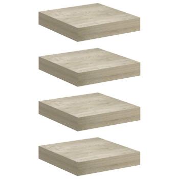 Schwebende Wandregale 4 Stk. Eichefarben 23x23,5x3,8cm MDF