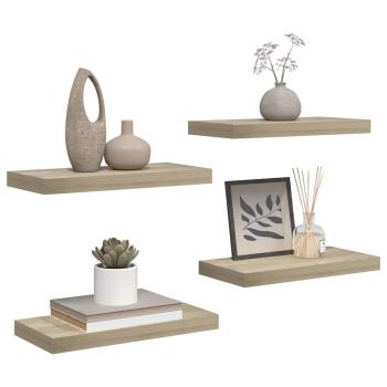 Schwebende Wandregale 4 Stk. Eichefarben 50x23x3,8cm MDF