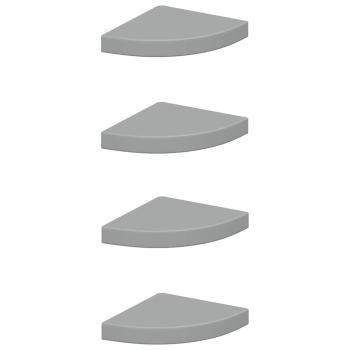 Eck-Schweberegale 4 Stk. Grau 25x25x3,8 cm MDF