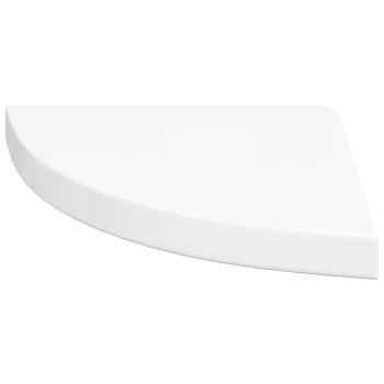 Eck-Schweberegale 2 Stk. Hochglanz-Weiß 35x35x3,8 cm MDF