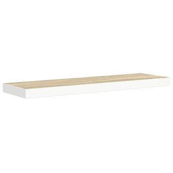 Schweberegal Eichenoptik und Weiß 90x23,5x3,8 cm MDF