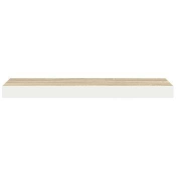 Schweberegal Eichenoptik und Weiß 90x23,5x3,8 cm MDF