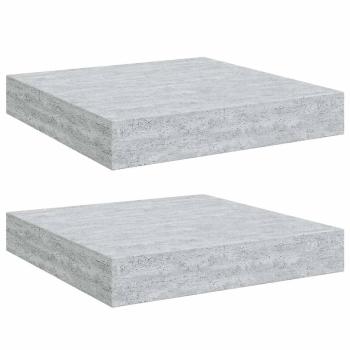 Schweberegale 2 Stk. Betongrau 23x23,5x3,8 cm MDF