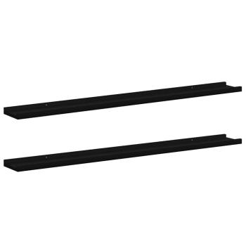 Wandregale 2 Stk. Schwarz 100x9x3 cm