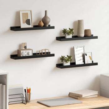 ARDEBO.de - Wandregale 4 Stk. Schwarz 40x9x3 cm