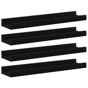 Wandregale 4 Stk. Schwarz 40x9x3 cm