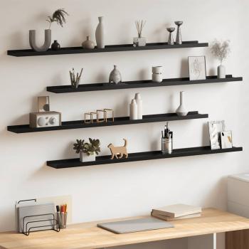 ARDEBO.de - Wandregale 4 Stk. Schwarz 115x9x3 cm