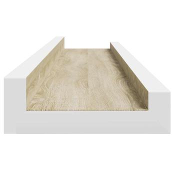 Wandregale 2 Stk. Wei? und Sonoma-Eiche 60x9x3 cm