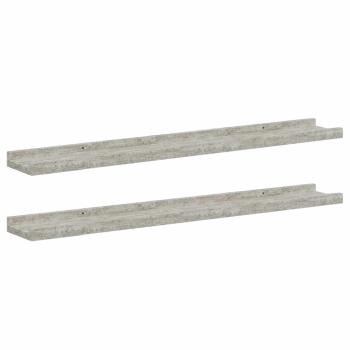 Wandregale 2 Stk. Betongrau 80x9x3 cm