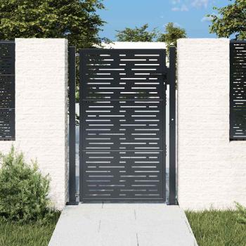 ARDEBO.de - Gartentor Anthrazit 100x125 cm Stahl Quadratisches Design