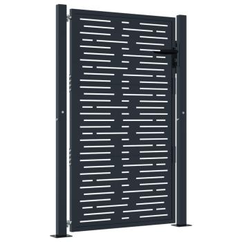 Gartentor Anthrazit 100x125 cm Stahl Quadratisches Design