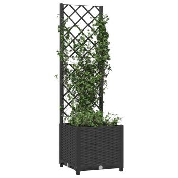 Garten-Pflanzgefäß mit Spalier Schwarz 40 x 40 x 136 cm PP
