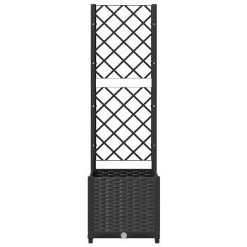 Garten-Pflanzgefäß mit Spalier Schwarz 40 x 40 x 136 cm PP