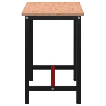 Werkbank 150x55x81,5 cm Massivholz Buche und Metall