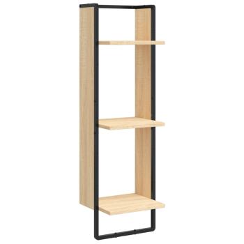 Wandregal 3 Fächer Sonoma-Eiche 30x25x100 cm Holzwerkstoff