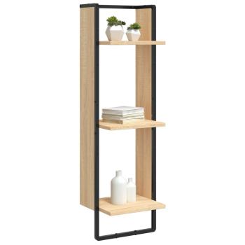 Wandregal 3 Fächer Sonoma-Eiche 30x25x100 cm Holzwerkstoff