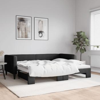ARDEBO.de - Tagesbett Ausziehbar Schwarz 90x200 cm Stoff