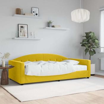 ARDEBO.de - Tagesbett mit Matratze Gelb 100x200 cm Samt
