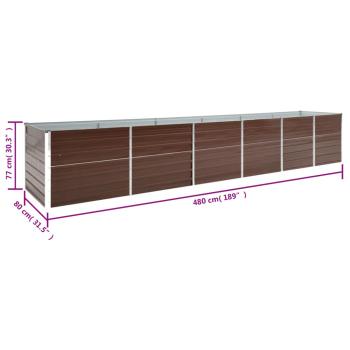 Garten-Hochbeet Verzinkter Stahl 480x80x77 cm Braun