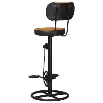 Barhocker mit Canvas-Aufdruck 2 Stk. Braun Schwarz Ziegenleder