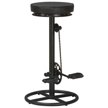 Barhocker 2 Stk. Schwarz Echtes Ziegenleder