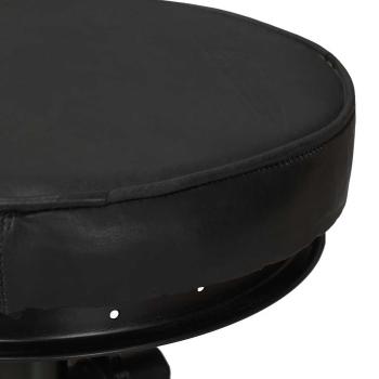 Barhocker 2 Stk. Schwarz Echtes Ziegenleder