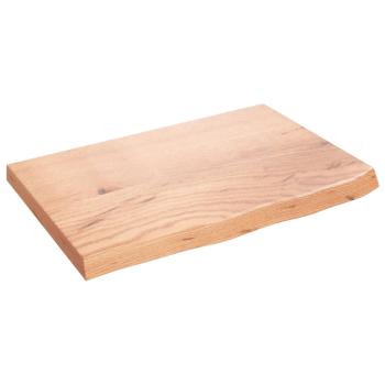 Tischplatte Hellbraun 60x40x(2-4) cm Massivholz Eiche Behandelt