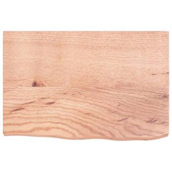 Tischplatte Hellbraun 60x40x(2-4) cm Massivholz Eiche Behandelt