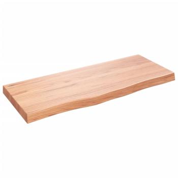 Tischplatte Hellbraun 100x40x(2-6)cm Massivholz Eiche Behandelt