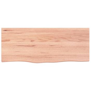 Tischplatte Hellbraun 100x40x(2-6)cm Massivholz Eiche Behandelt