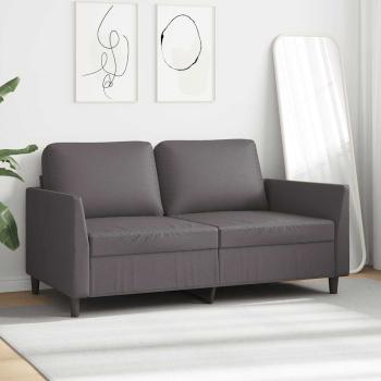 2-Sitzer-Sofa Grau 140 cm Kunstleder