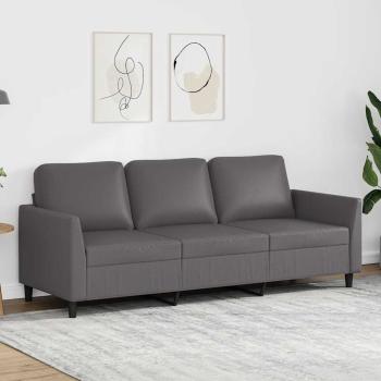 ARDEBO.de - 3-Sitzer-Sofa Grau 180 cm Kunstleder
