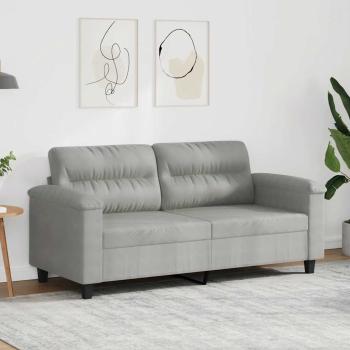 ARDEBO.de - 2-Sitzer-Sofa Hellgrau 140 cm Mikrofasergewebe
