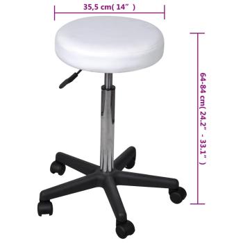 Bürohocker 2 Stk. Weiß 35,5x84 cm Kunstleder