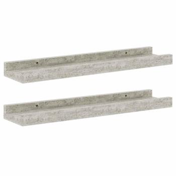 Wandregale 2 Stk. Betongrau 40x9x3 cm