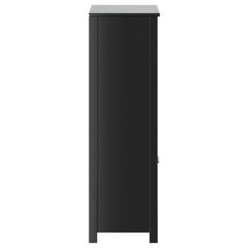 Badschrank BERG Schwarz 69,5x34x110 cm Massivholz Kiefer