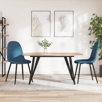 ARDEBO.de - Esszimmerstühle 2 Stk. Blau Samt