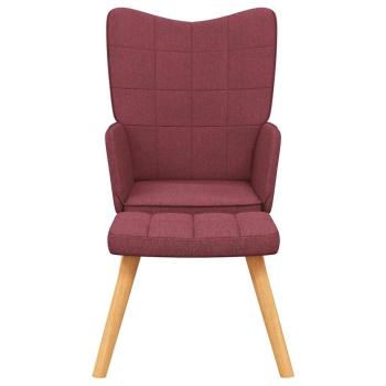 Relaxsessel mit Hocker Weinrot Stoff