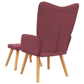 Relaxsessel mit Hocker Weinrot Stoff