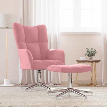 ARDEBO.de - Relaxsessel mit Hocker Rosa Samt