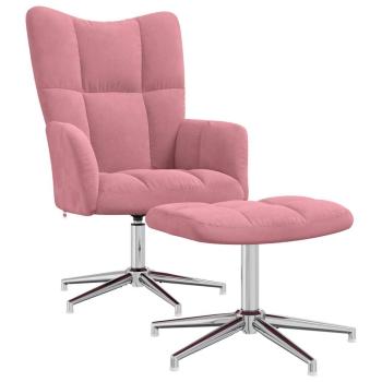 Relaxsessel mit Hocker Rosa Samt