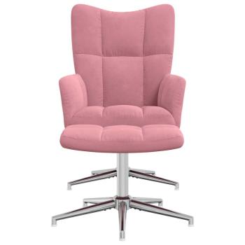 Relaxsessel mit Hocker Rosa Samt