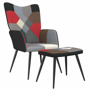 ARDEBO.de - Relaxsessel mit Hocker Patchwork Stoff